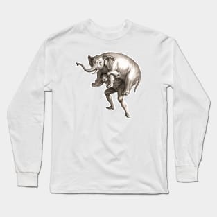 Baby elephant carried by a human Long Sleeve T-Shirt